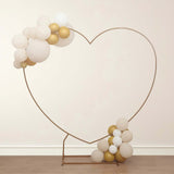 7ft Heavy Duty Gold Metal Heart Shape Photo Backdrop Stand, Wedding Arch