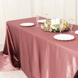 90x156inch Cinnamon Rose Satin Rectangular Tablecloth