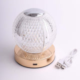 5inch Diamond Cut Crystal Ball Dimmable LED Centerpiece Lamp Touch Control, Rechargeable