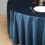 120inch Navy Blue Seamless Premium Velvet Round Tablecloth, Reusable Linen