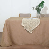 90 x 132 inches Natural Linen Rectangular Tablecloth | Slubby Textured Wrinkle Resistant Tablecloth