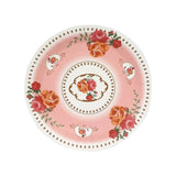 25 Pack Dusty Rose Round Floral Paper Dinner Plates, Disposable Plates#whtbkgd