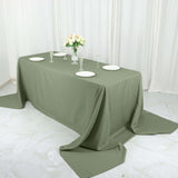 90x156inch Eucalyptus Sage Green Polyester Rectangular Tablecloth