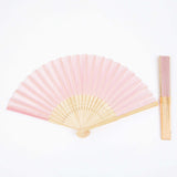 5 Pack Blush Asian Silk Folding Fans Party Favors, Oriental Folding Fan Favors