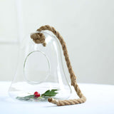 9inch Air Plant Hanging Glass Bell Shaped Terrarium With Twine Rope, Free-Falling Planter