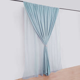 10ft Dusty Blue Dual Layered Sheer Chiffon Polyester Backdrop Curtain With Rod Pockets
