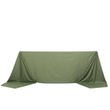 90x156inch Dusty Sage Green Premium Scuba Wrinkle Free Rectangular Tablecloth, Seamless Scuba