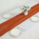 10ft Terracotta (Rust) Gauze Cheesecloth Boho Table Runner