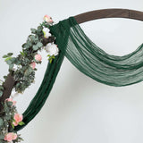 20ft Hunter Emerald Green Gauze Cheesecloth Fabric Wedding Arch Drapery, Window Scarf Valance