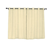 2 Pack | Handmade Ivory Faux Linen Curtains 52x64inches Curtain Panels With Chrome Grommets