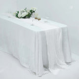 10ft White Gauze Cheesecloth Boho Table Runner