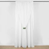 10ft White Dual Layered Sheer Chiffon Polyester Backdrop Curtain With Rod Pockets