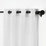 2 Pack | Handmade White Faux Linen Curtains 52x64inch Curtain Panels With Chrome Grommets