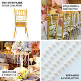 16inch Amber Gatsby Faux Pearl Beaded Wedding Chair Back Garland Sash