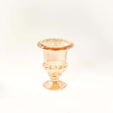 2 Pack Amber Gold Glass Pedestal Flower Vases in Classic Roman Urn Style, 8inch Mini Floral Vase