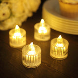 12 Pack | 2inch Warm White Column Design Flameless LED Tealight Candles