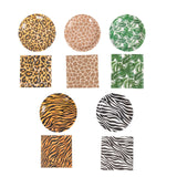 60 Pcs Animal Safari Print Disposable Dinnerware Set, Jungle Theme#whtbkgd