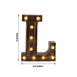 Antique Black Industrial Style LED Marquee Alphabet Letter Sign, 9inch Light Up Letter