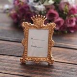 4 Pack Gold Resin Vintage Crown Photo Frames Party Favors, Rectangle Mini Picture Frame