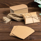 50 Pack | 4.5x3.5inch Natural Wedding Favor Pillow Box and Burlap Twine Set