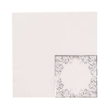 20 Pack White 3 Ply Premium Paper Cocktail Napkins with Silver Foil Lace Soft European Style Wedding