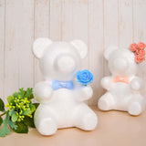 2 Pack | 7inch DIY White 3D Modeling StyroFoam Bears, Polystyrene Craft Foam Animals