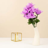 12 Bushes | Lavender Lilac Artificial Premium Silk Blossomed Rose Flowers | 84 Roses