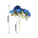 2 Pack 12inch Navy Blue Silk Assorted Peony Flower Arrangements, Artificial Floral Bouquets
