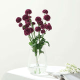 2 Bushes | 33inch Burgundy Artificial Chrysanthemum Mum Flower Bouquets