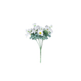 4 Bushes | 11inch White Artificial Silk Daisy Flower Bouquet Branches