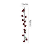 6ft | Burgundy Artificial Silk Rose Hanging Flower Garland, Faux Vine