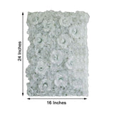 11 Sq ft. | White 3D Silk Rose and Hydrangea Flower Wall Mat Backdrop