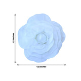 4 Pack | 12inch Large White Real Touch Artificial Foam DIY Craft Roses