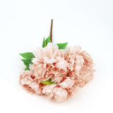 2 Bushes | 17inch Dusty Rose Artificial Silk Peony Flower Bouquets