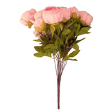 2 Pack | 19inch Pink Artificial Peony Flower Wedding Bouquets, Faux Silk Flower Arrangements