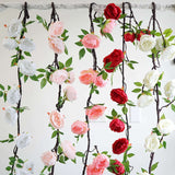 6ft | Blush/Rose Gold Artificial Silk Peony Hanging Flower Garland, Faux Vine