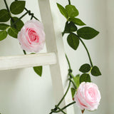 6ft | Blush/Rose Gold Real Touch Artificial Rose & Leaf Flower Garland Vine