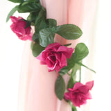 6ft | Fuchsia Artificial Silk Rose Garland UV Protected Flower Chain