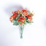 4 Bushes 12inch Terracotta (Rust) Real Touch Artificial Silk Rose Flower Bouquet