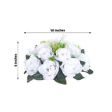 2 Pack White Silk Rose Flower Balls For Centerpieces, Artificial Kissing Balls