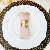 4 Pack | Metallic Gold Ornate Leaf Napkin Rings, Linen Napkin Holders