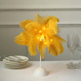 15inch LED Gold Ostrich Feather Table Lamp Wedding Centerpiece