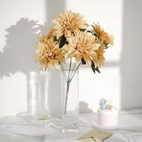 2 Bouquets | 20inch Champagne Artificial Silk Dahlia Flower Spray Bushes