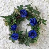 6ft | Royal Blue Real Touch Artificial Rose & Leaf Flower Garland Vine