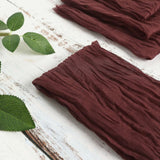 5 Pack | Burgundy Gauze Cheesecloth Boho Dinner Napkins | 24x19Inch