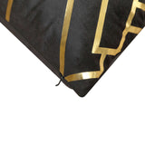 18inch Black/Gold Foil Geometric Print Throw Pillow Covers, Velvet Square Sofa Cushion Covers