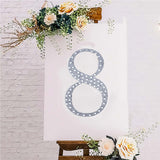 8 Inch Silver Decorative Rhinestone Number Stickers DIY Crafts - 8