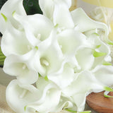 20 Stems | 14inch White Artificial Poly Foam Calla Lily Flowers#whtbkgd