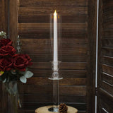 2 Pack | 18inch Tall Clear Crystal Glass Hurricane Taper Candle Holders