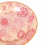 50 Pcs Dusty Rose Spring Floral Disposable Plates with Gold Rim, Heavy Duty Round Dinner and Dessert